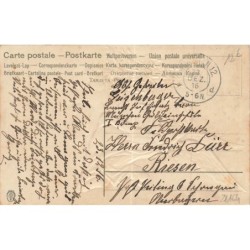 n°28164 - Carte Gaufrée - Fröhliche Weihnachten - Ange gardien priant près d'un sapin éclairé par des bougies