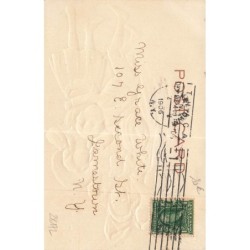 n°28172 - Carte Gaufrée - Merry Christmas - Père Noël et Ange Gardien regardant des enfants
