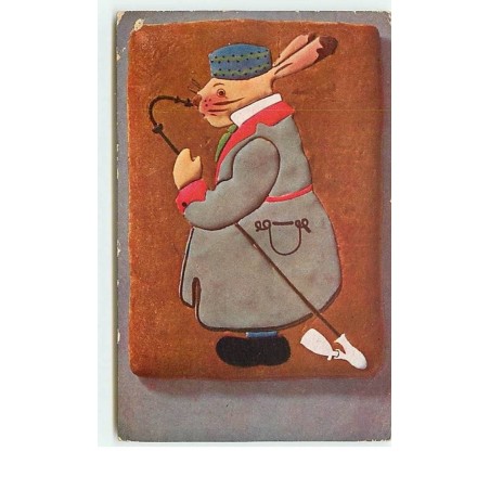 n°13359 - Lapin habillé sur Biscuit - Pain Epice