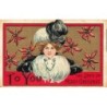 n°28177 - Carte Gaufrée - Noël - Illustrateur H.B. Griggs - To You, the Joys of Merry Christmas - Femme
