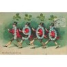 n°28180 - Carte Gaufrée - Clapsaddle - Nouvel An - 1906 - Souhaits Sincères - Hommes tenant des trèfles