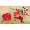 n°28186 - Carte Gaufrée - Clapsaddle - To my Valentine - Jeune fille portant une flèche, tirant des coeurs