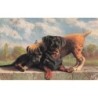 n°28188 - Animaux - Oilette - Deux chiens sur un mur - Teckel