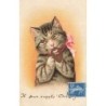 n°28191 - A & MB n°642 - Chat jouant avec un cadenas