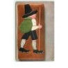 n°13363 - Homme se promenant sur Biscuit - Pain Epice