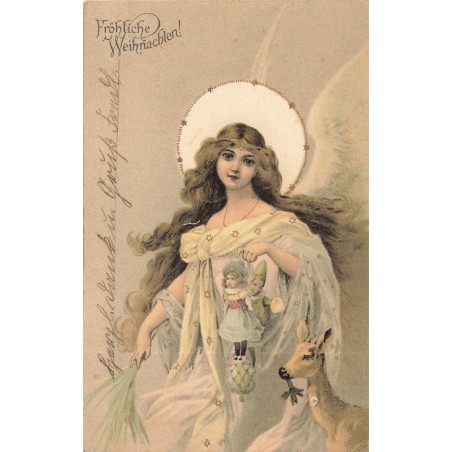 n°28201 - Noël - Fröhliche Weihnachten - Jeune femme tenant des marionnettes
