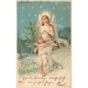 n°28202 - Noël - Fröhliche Weihnachten - Ange gardien et ange marchant dans la neige