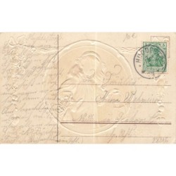 n°28216 - Carte Gaufrée - Noël - Fröhliche Weihnachten - Fillette tenant une lanterne