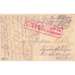 n°28217 - Carte Gaufrée - Fröhliche Weihnachten - Ange gardien soufflant dans des trompettes dans le ciel étoilé