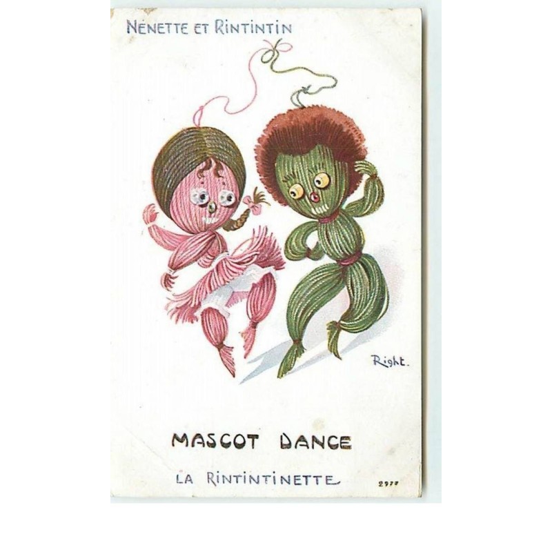 n°13372 - Right - Nénette et Rintintin - Mascot Dance La Rintintinette - Poupées en laine