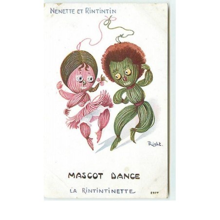 n°13372 - Right - Nénette et Rintintin - Mascot Dance La Rintintinette - Poupées en laine