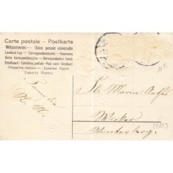 n°28229 - Carte Gaufrée - Nouvel An - Fröhliche Neujahr - Anges près d'une fleur en pendule