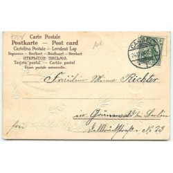 n°10327 - Carte Fantaisie Gaufrée - Fröhliche Weihnachten - Angelot tirant une cloche
