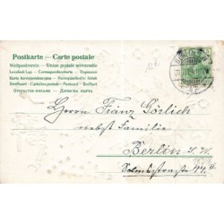 n°28238 - Carte Gaufrée - Nouvel An - Ange gardien tenant une corne d'abondance sur un cochon