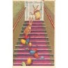 n°28243 - HSB - Herzliche Oftergrüsse - Lièvres dans un escalier regardant des oeufs tombés