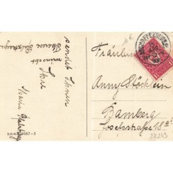 n°28243 - HSB - Herzliche Oftergrüsse - Lièvres dans un escalier regardant des oeufs tombés