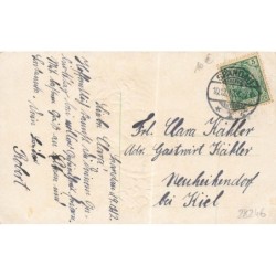 n°28246 - Carte Gaufrée - Anniversaire - Garçon portant des paniers de trèfles