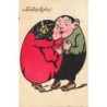 n°28269 - BKWI 4090 - Fröhliche Ostern - Couple ayant une forme d'oeuf humanisés s'embrassant