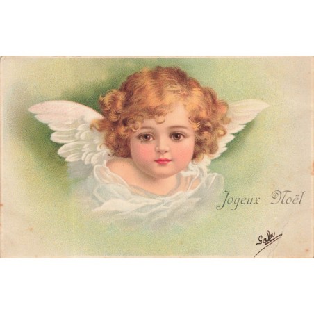 n°28277 - Noël - Style Clapsaddle, Brundage - Joyeux Noël- Tête d'ange