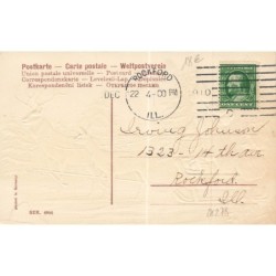 n°28278 - Carte Gaufrée - Noël - A Merry Christmas - Père Noël sur son traîneau tiré par des rennes