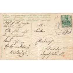 n°28279 - Carte Gaufrée - Noël - Fröhliche Weihnachten - Fillette portant un sapin