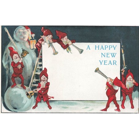 n°28292 - Nouvel An - A Happy New Year - Lutins tirant et jouant de la musique