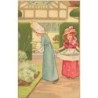 n°28297 - Fantaisie - Meissner - Une jeune femme et une jeune fille jardinant