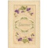 n°28251 - Fantaisie - Carte Brodée - Souvenir - Fleurs