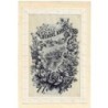 n°28252 - Fantaisie - Carte Tissée Soie - Bonne Année - Paysage et roses