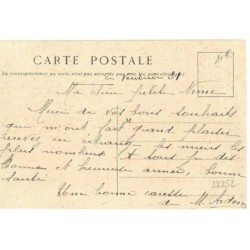 n°28252 - Fantaisie - Carte Tissée Soie - Bonne Année - Paysage et roses