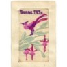 n°28302 - Fantaisie - Carte Brodée - Bonne Année - Oiseau sur des branches