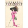 n°28310 - Illustrateur Xavier Sager - La Mode d'hier - La Mode d'aujourd'hui - Femme portant une robe rose