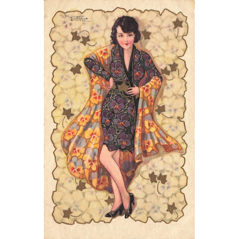 n°28313 - Illustrateur G. Piattosi - Femme portant une robe à fleurs