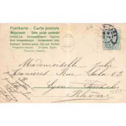 n°28331 - Carte Gaufrée - Clapsaddle - Joyeuses Pâques - Anges portant des lampions en forme d'oeufs