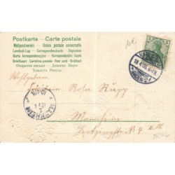 n°28342 - Carte Gaufrée - Clapsaddle - Ange grimpant sur une guirlande de fleurs