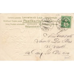 n°28345 - Carte Gaufrée - Fantaisie - Tête d'une fillette dans un Coqelicot - surréalisme