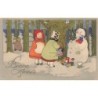 n°28357 - Baumgarten ? - Bonne Année - Fillettes apportant des cadeaux à un bonhomme de neige