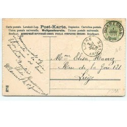 n°13391 - Carte Gaufrée - Bonne Année - Enfants avec des trèfles à quatre feuilles