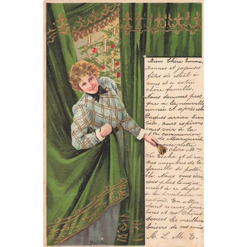 n°28389 - Illustrateur Mailick - Femme tenant une clochette