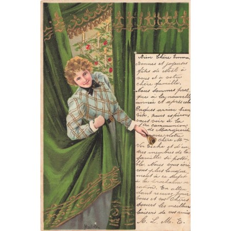 n°28389 - Illustrateur Mailick - Femme tenant une clochette