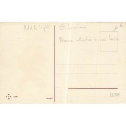 n°28391 - Fantaisie - Carte à système lumineux - Hold to Light - Femme attachée à une laisse