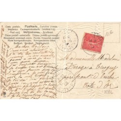 n°28392 - Carte Gaufrée - Clapsaddle - Fillette de profil dans un coquillage, entouré de nénuphar