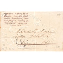 n°28394 - Carte Gaufrée - Clapsaddle - Une femme et une fillette avec une hirondelle sur la main