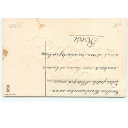 n°13393 - Carte Gaufrée - Bonne et Heureuse Année - Garçon portant un sac plein de pièces d'or - Attelage chiens