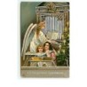n°13395 - Carte Légèrement Gaufrée - Fillettes chantant accompagné par une ange gardien - orgue