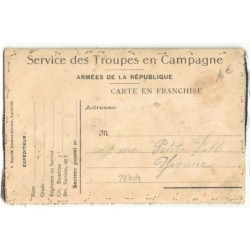 n°28404 - Carte Brodée - Service des Troupes en Campagne - Souvenir - Fleurs, Croix de Lorraine