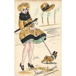 n°28405 - Carte peinte à la...