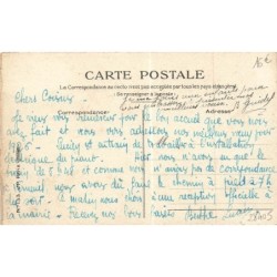 n°28405 - Carte peinte à la Main - Lucien - Bonne Année - Femme se promenant avec son bouledogue français
