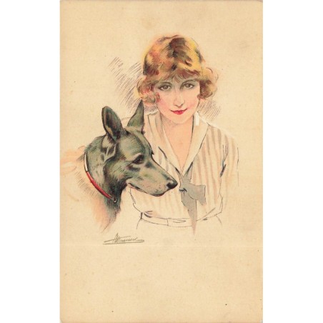 n°28407 - Illustrateur S. Meunier - Les Chiens de ces Dames - Série 58 n°1