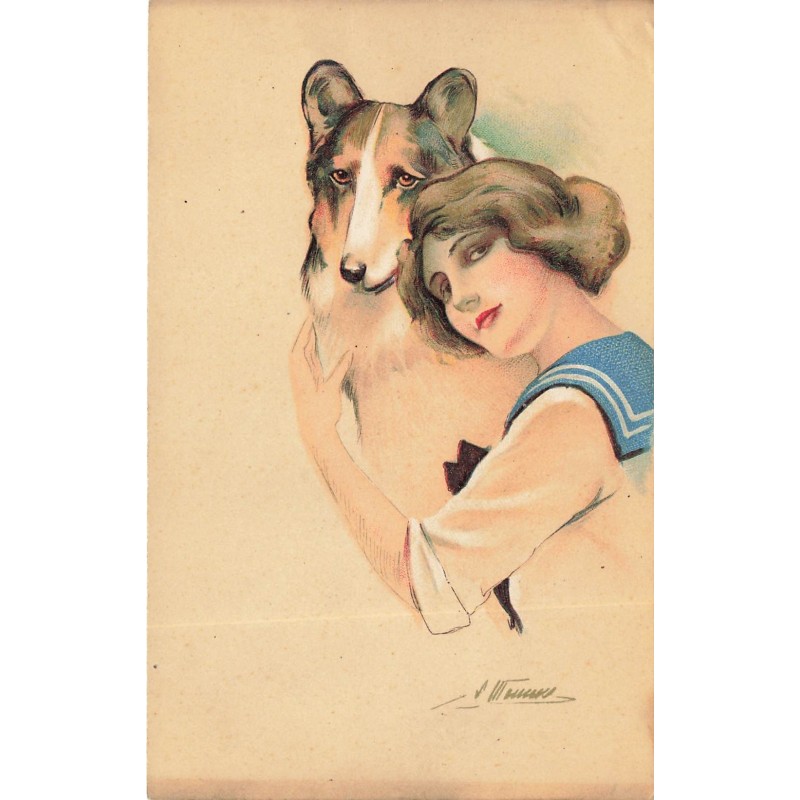 n°28408 - Illustrateur S. Meunier - Les Chiens de ces Dames - Série 58 n°2